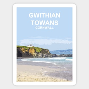 Gwithian Cornwall. Hayle Godrevy. Cornish gift. Travel poster Sticker